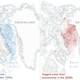 The movement of tagged polar bears mapped shows a shift from the 1990s to the 2000s.